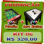 Kit-06 Mesa de Pebolim - Tot + Mesa de Aero Hockey - Air Game